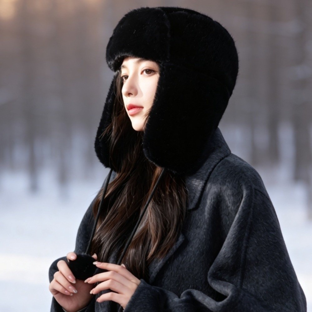 Trapper Hat Ear Flap - Sıcak Polyester Kulaklıklı Şapka Rüzgar Geçirmez