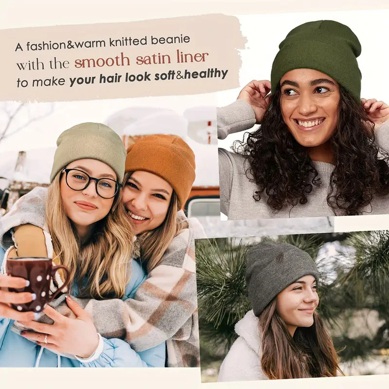 Unisex Saten Astarlı Anti-Stat - Beanie Cuffed Knit incelemesi ve fiyatı