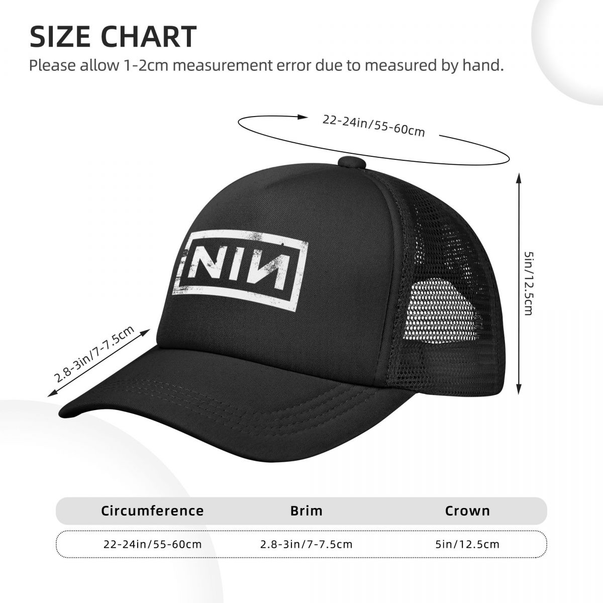 NIN müzik bandı örgü beyzbol k - Trucker Cap Mesh incelemesi ve fiyatı